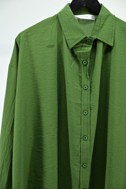 Women’s Green Oversized Shirt | Free Size Relaxed Fit