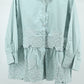 Beige Floral Embroidered Peplum Shirt – Elegant Women’s Top