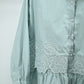 Light Green Floral Embroidered Peplum Shirt – Free Size