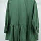 Dark Green Floral Embroidered Peplum Shirt – Free Size