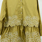 Light Green Floral Embroidered Peplum Shirt – Free Size