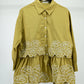 Olive Floral Embroidered Peplum Shirt – Free Size