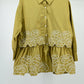 Dark Green Floral Embroidered Peplum Shirt – Free Size