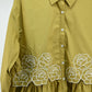 Olive Floral Embroidered Peplum Shirt – Free Size
