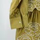 Olive Floral Embroidered Peplum Shirt – Free Size