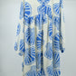 Women’s Elegant Blue Shell Print Flared Tunic Dress