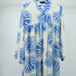 Women's Elegant Yellow Shell Print Flared Tunic Dress