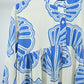 Women’s Elegant Blue Shell Print Flared Tunic Dress