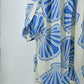 Women’s Elegant Blue Shell Print Flared Tunic Dress