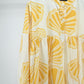 Women's Elegant Yellow Shell Print Flared Tunic Dress
