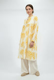 Women’s Cream & Mustard Shell Print Relaxed Tunic Dress