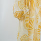 Women's Elegant Yellow Shell Print Flared Tunic Dress