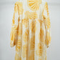 Women's Elegant Yellow Shell Print Flared Tunic Dress