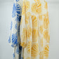 Women's Elegant Yellow Shell Print Flared Tunic Dress