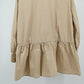 Beige Floral Embroidered Peplum Shirt – Elegant Women’s Top
