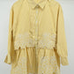 Women’s Elegant Green Striped Embroidered Peplum Tunic Top