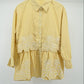 Women’s Elegant Beige Striped Embroidered Peplum Tunic Top