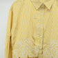 Women’s Elegant Yellow Striped Embroidered Peplum Tunic Top
