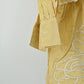 Women’s Elegant Yellow Striped Embroidered Peplum Tunic Top