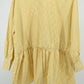 Women’s Elegant Yellow Striped Embroidered Peplum Tunic Top