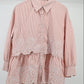 Women’s Elegant Green Striped Embroidered Peplum Tunic Top