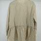 Women’s Elegant Beige Striped Embroidered Peplum Tunic Top