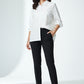 Elegant White Embroidered Cotton Shirt – Women’s Floral Detail Top