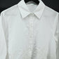 Elegant White Embroidered Cotton Shirt – Women’s Floral Detail Top