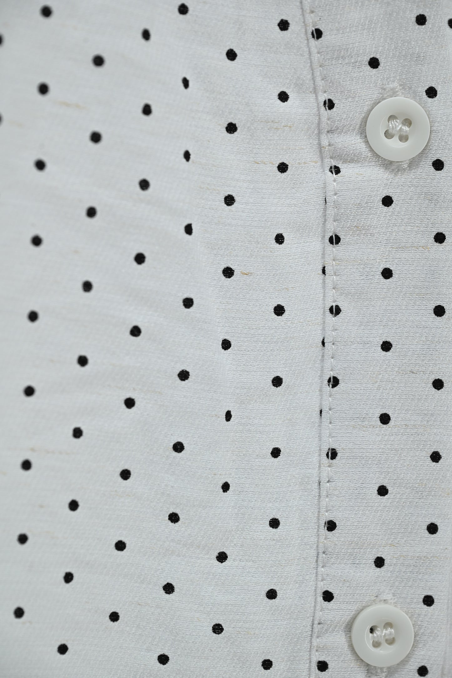 Women’s Classic White Polka Dot Button-Down Shirt