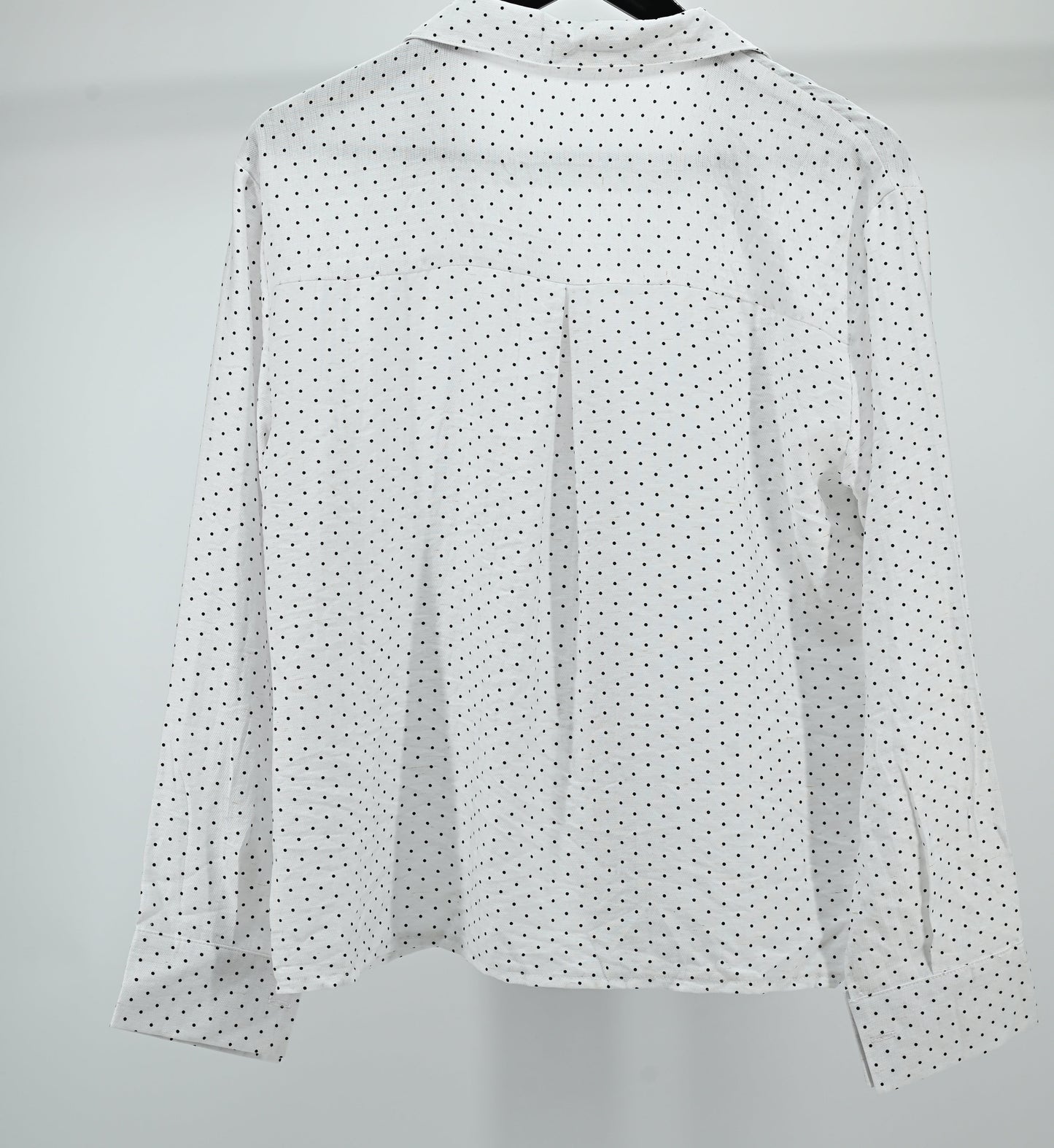 Women’s Classic White Polka Dot Button-Down Shirt