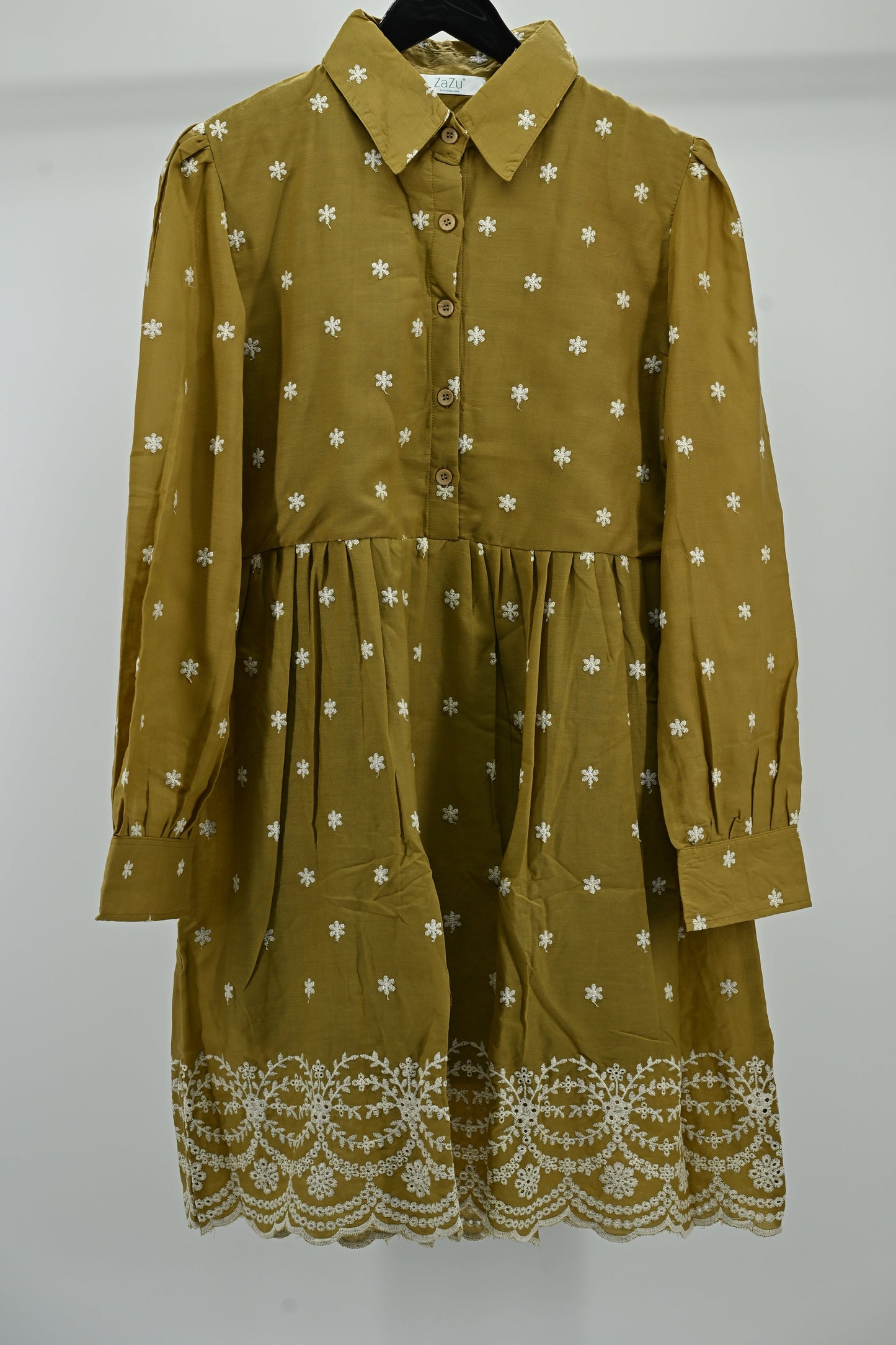 Women’s Elegant  Embroidered Flared Tunic Dress