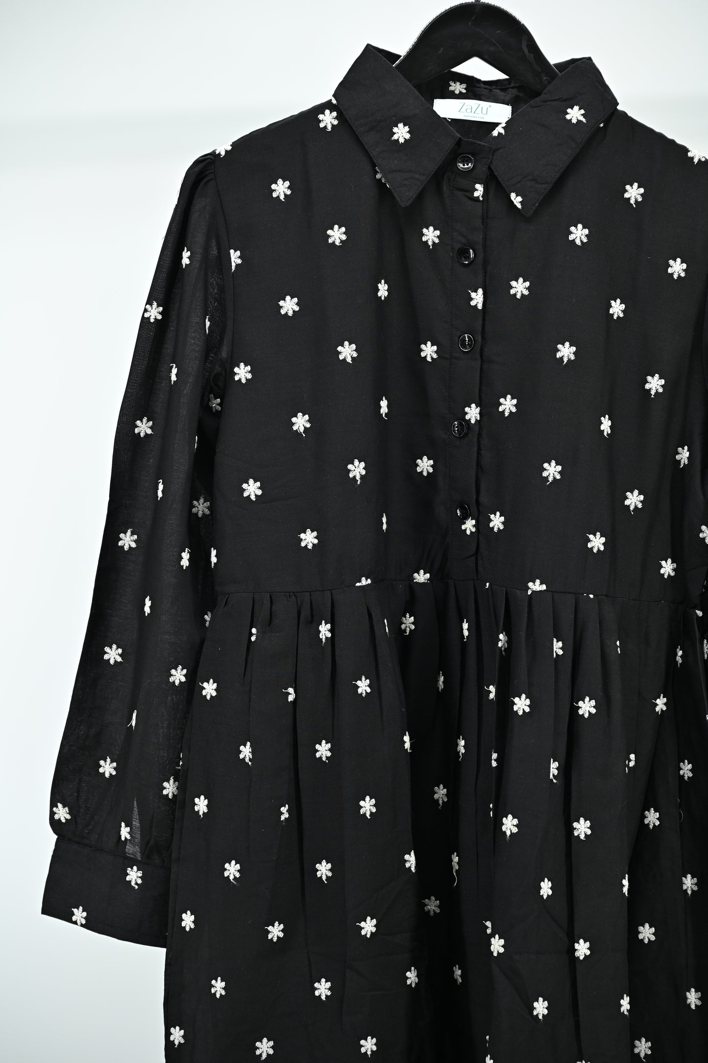 Women’s Elegant  Embroidered Flared Tunic Dress