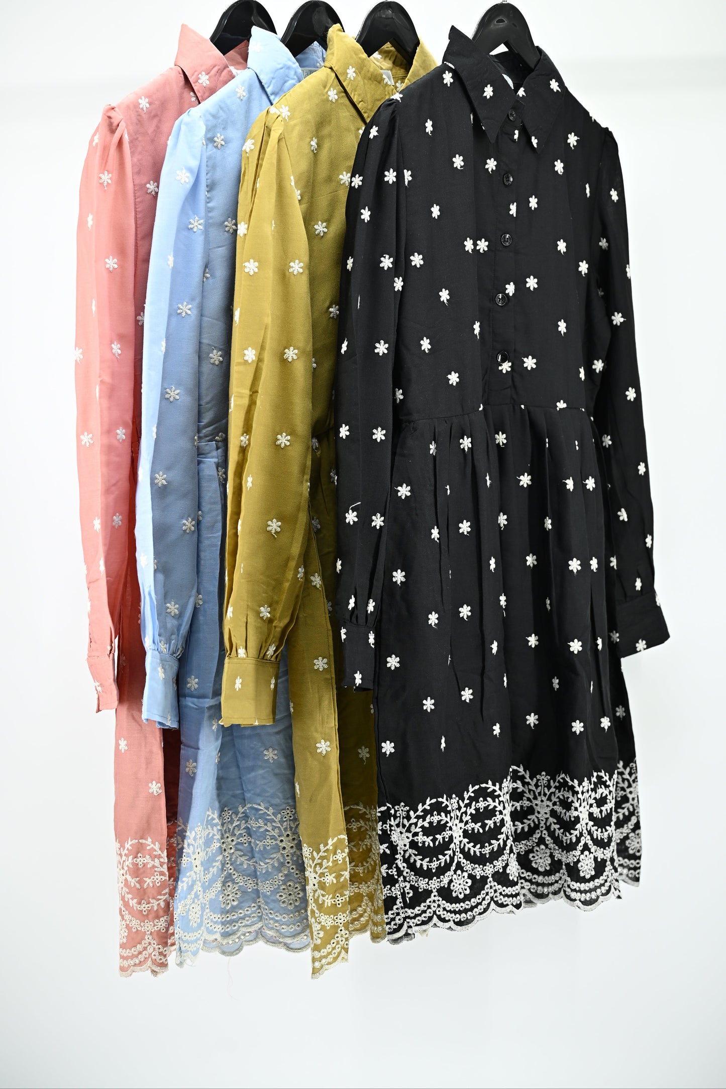Women’s Elegant  Embroidered Flared Tunic Dress