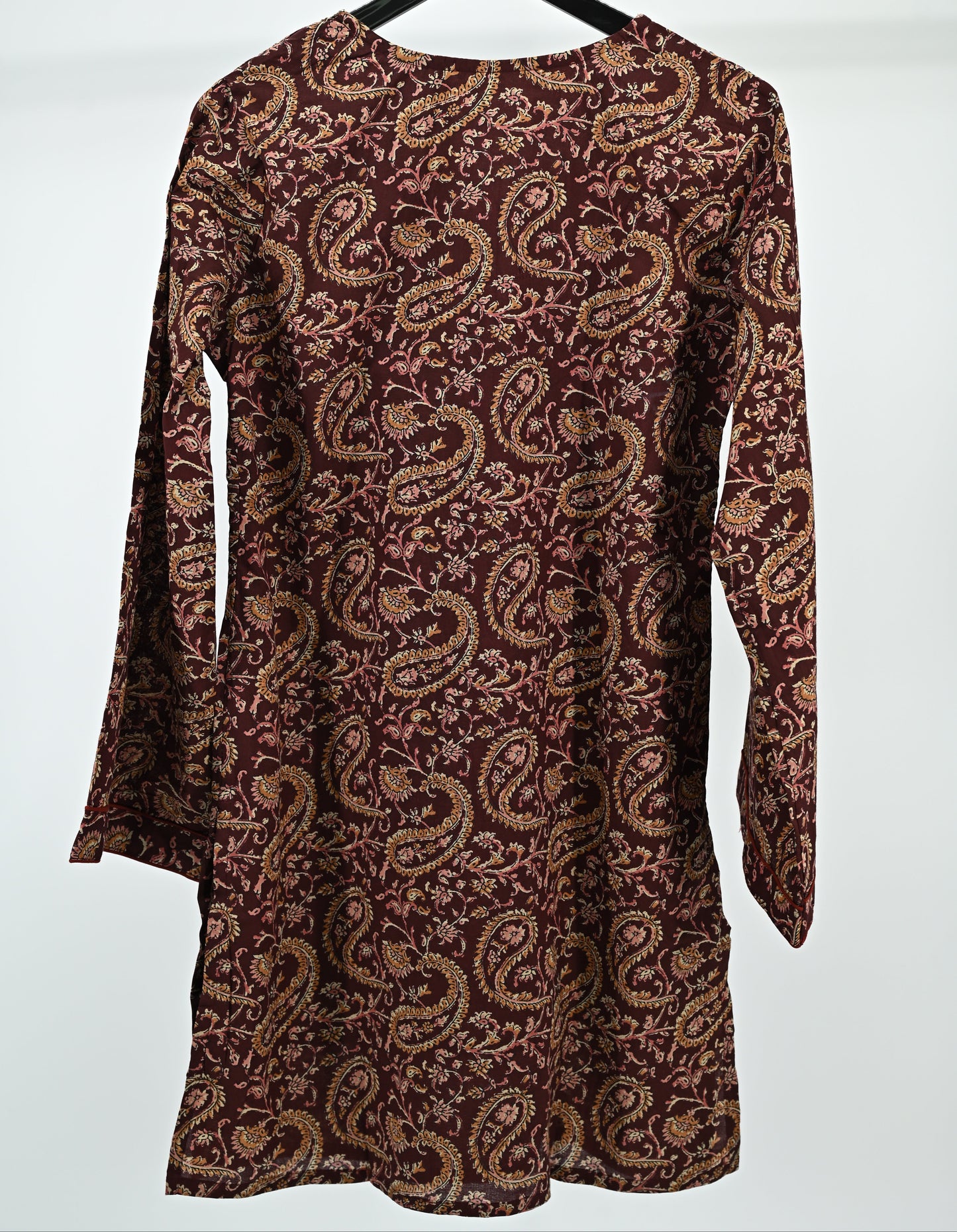 Women’s Elegant Paisley Embroidered Kurti –Red