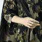 Midnight Bloom Printed Kurta Set with Dupatta | 3-Piece Set |