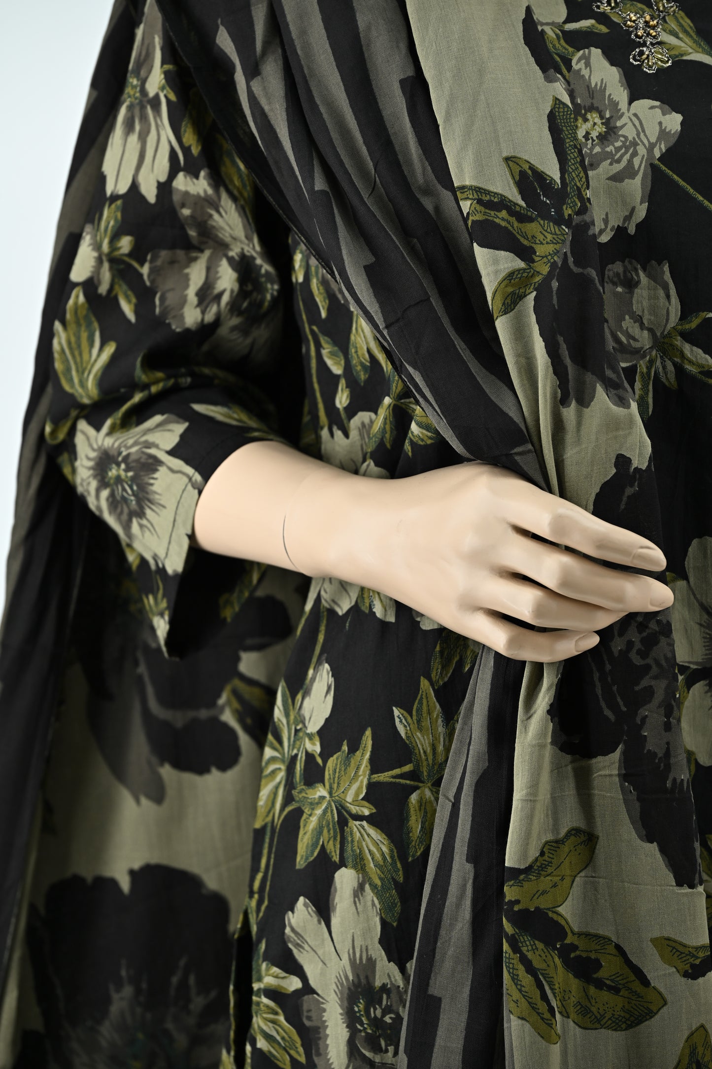 Midnight Bloom Printed Kurta Set with Dupatta | 3-Piece Set |