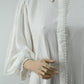 Elegant White Pleated Maxi Dress with Lace Button Detail | Free Size