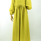 Elegant Mustard Pleated Maxi Dress | Free Size