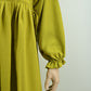 Elegant Mustard Pleated Maxi Dress | Free Size