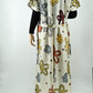Elegant Cream Floral Print Maxi Dress with Stretchable Inner | Free Size | 2 Piece Set