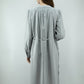 Women’s Light Grey Button-Down Midi Dress – Elegant Minimal Style- Free size