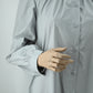 Women’s Light Grey Button-Down Midi Dress – Elegant Minimal Style- Free size