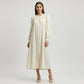 Women’s Light Grey Button-Down Midi Dress – Elegant Minimal Style- Free size