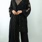 Women’s Black Embroidered Kurta Set with Dupatta