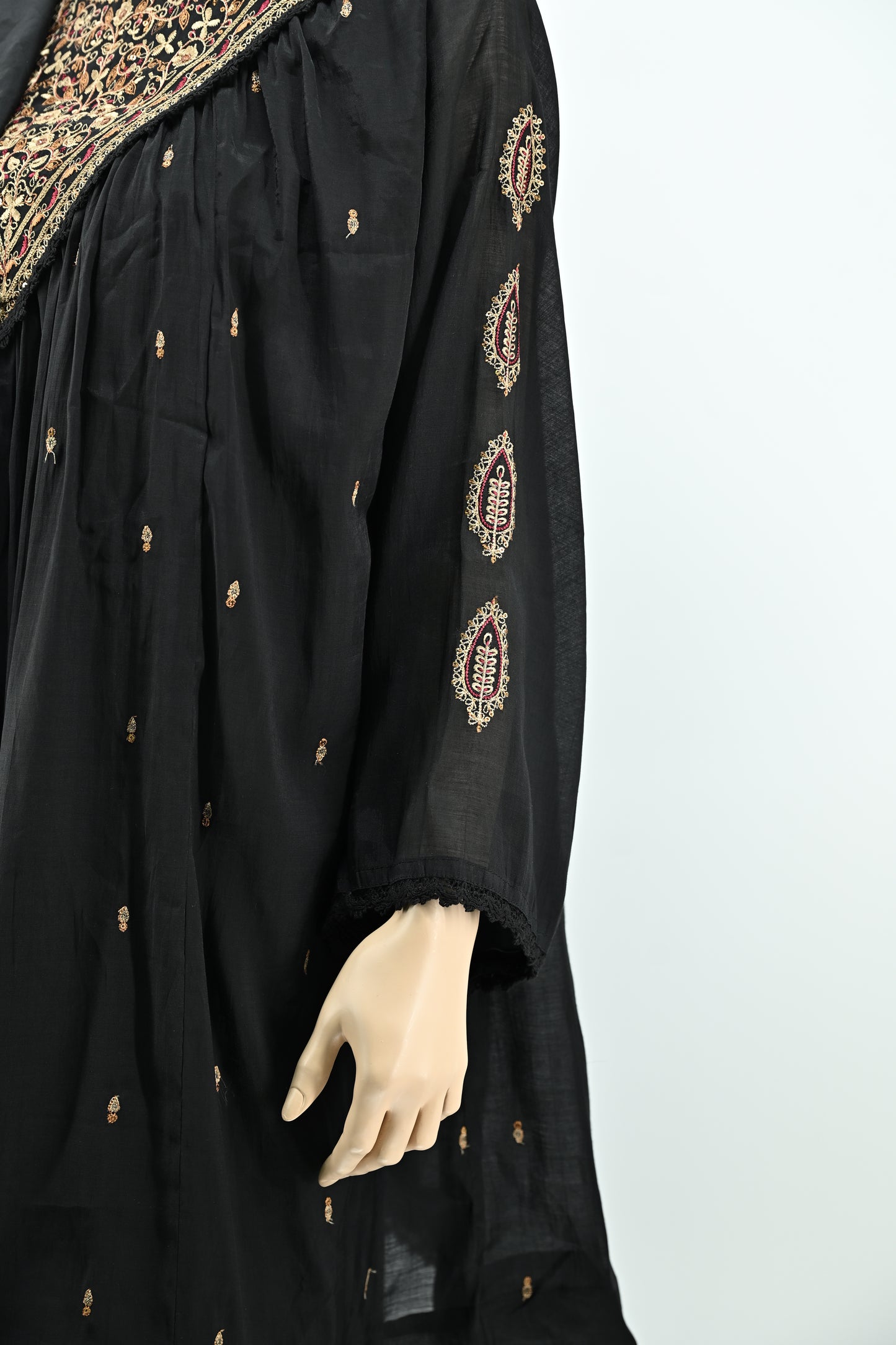 Women’s Black Embroidered Kurta Set with Dupatta