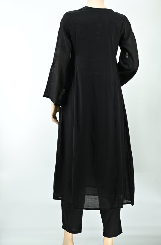 Black Embroidered Kurta Set with Dupatta
