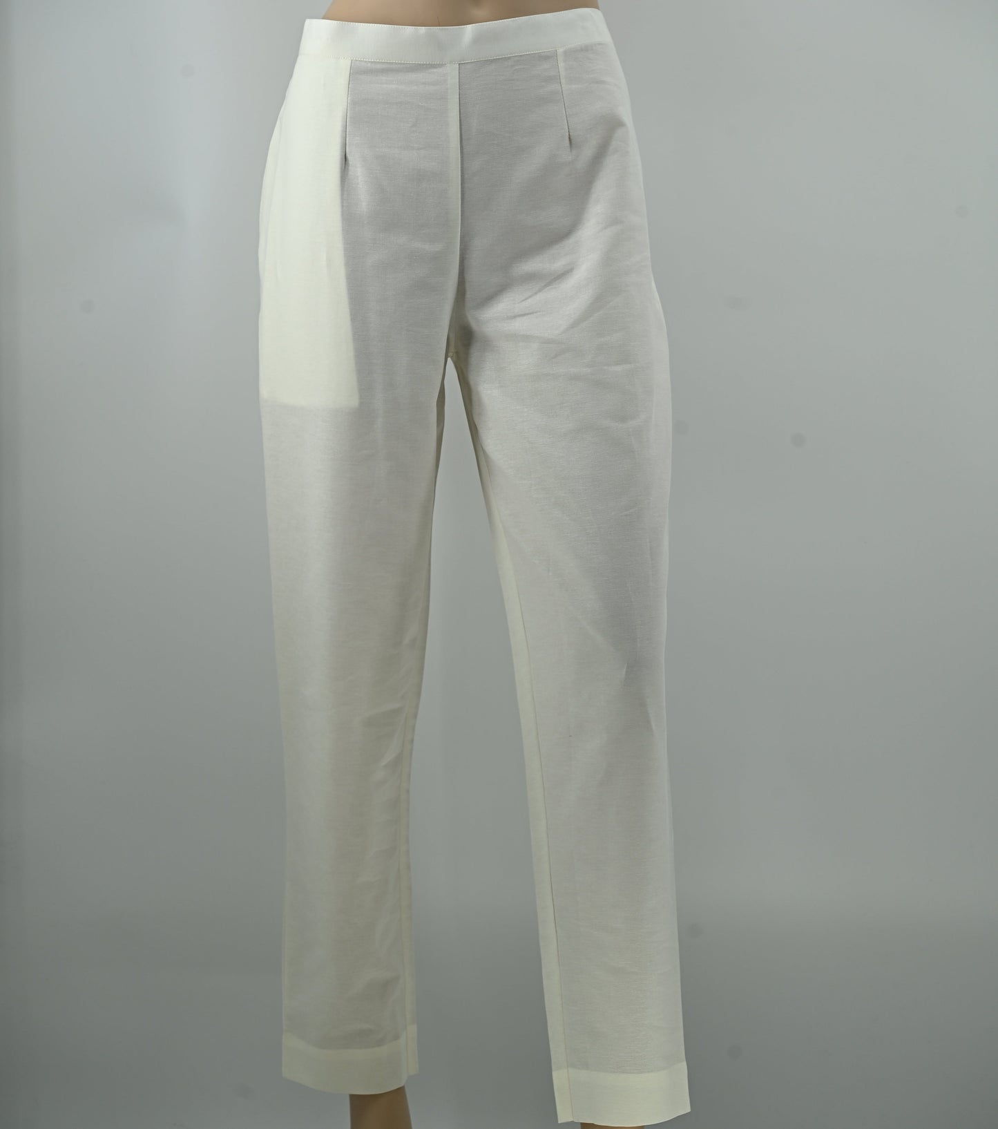 Elegant White Straight Fit Women’s Trousers