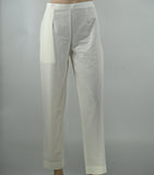 Elegant White Straight Fit Women’s Trousers