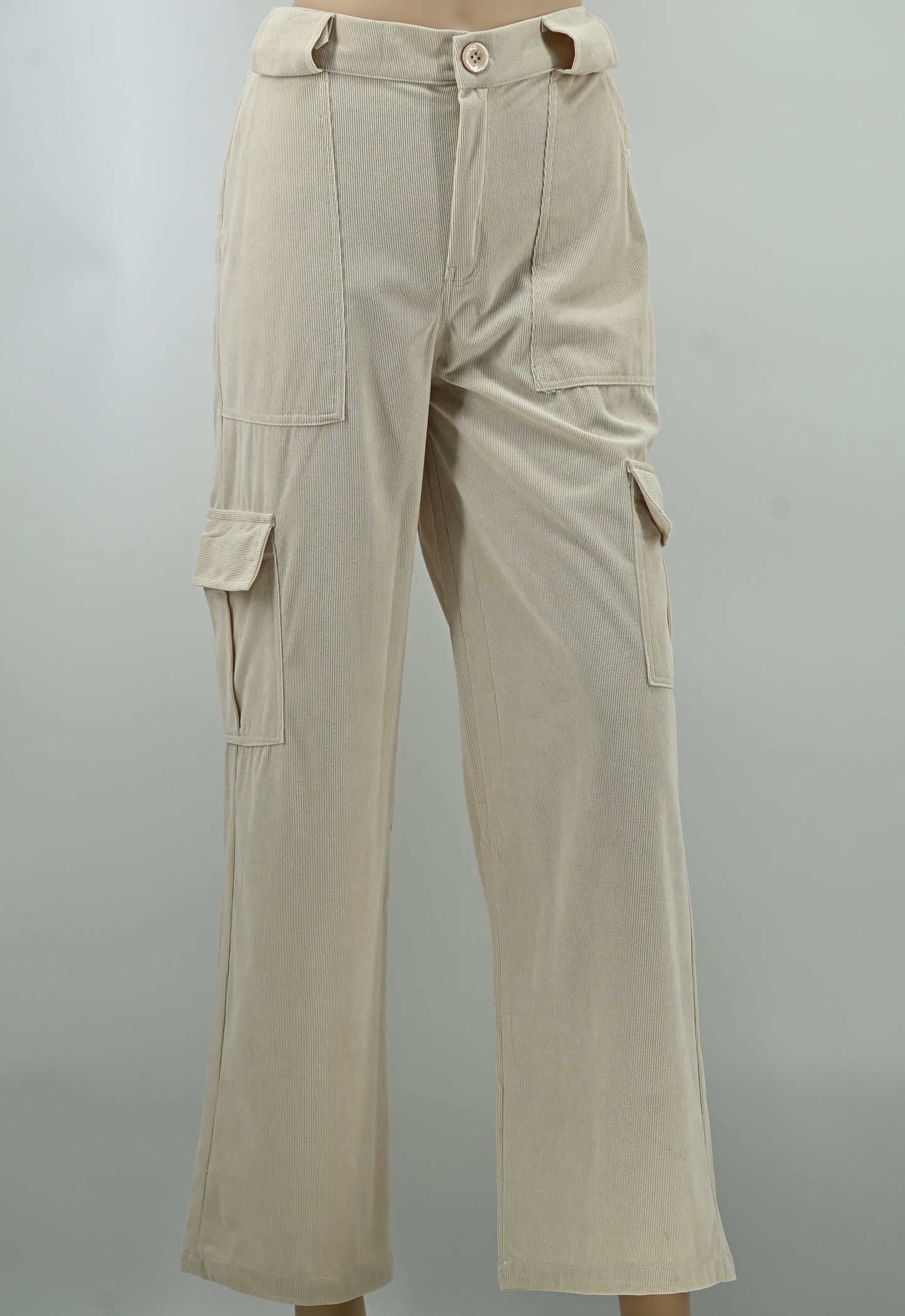 Women’s Beige Cargo Pants with Utility Pockets | Stylish Casual Trousers