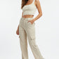 Women’s Beige Cargo Pants with Utility Pockets | Stylish Casual Trousers
